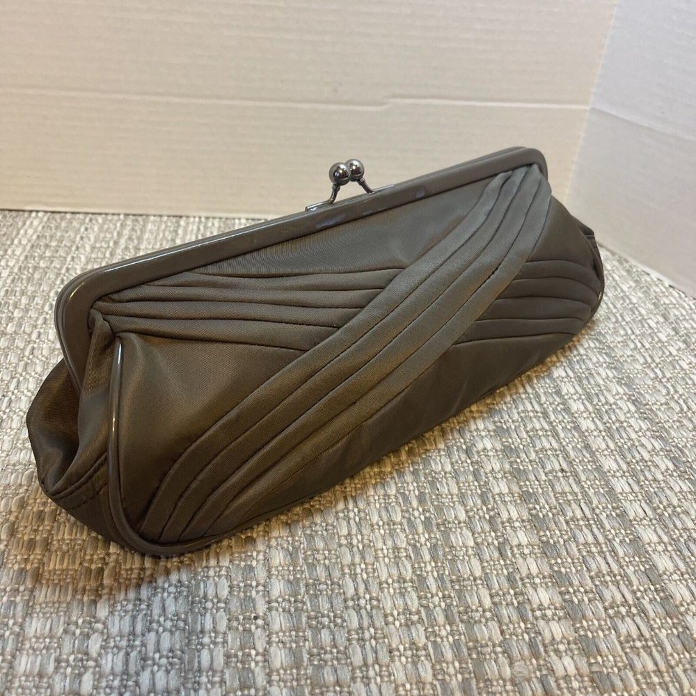 Simply Vera Wang Evening Clutch Bag Mocha Brown Tuxedo Purse Preowned Never Used - Picture 2 of 10
